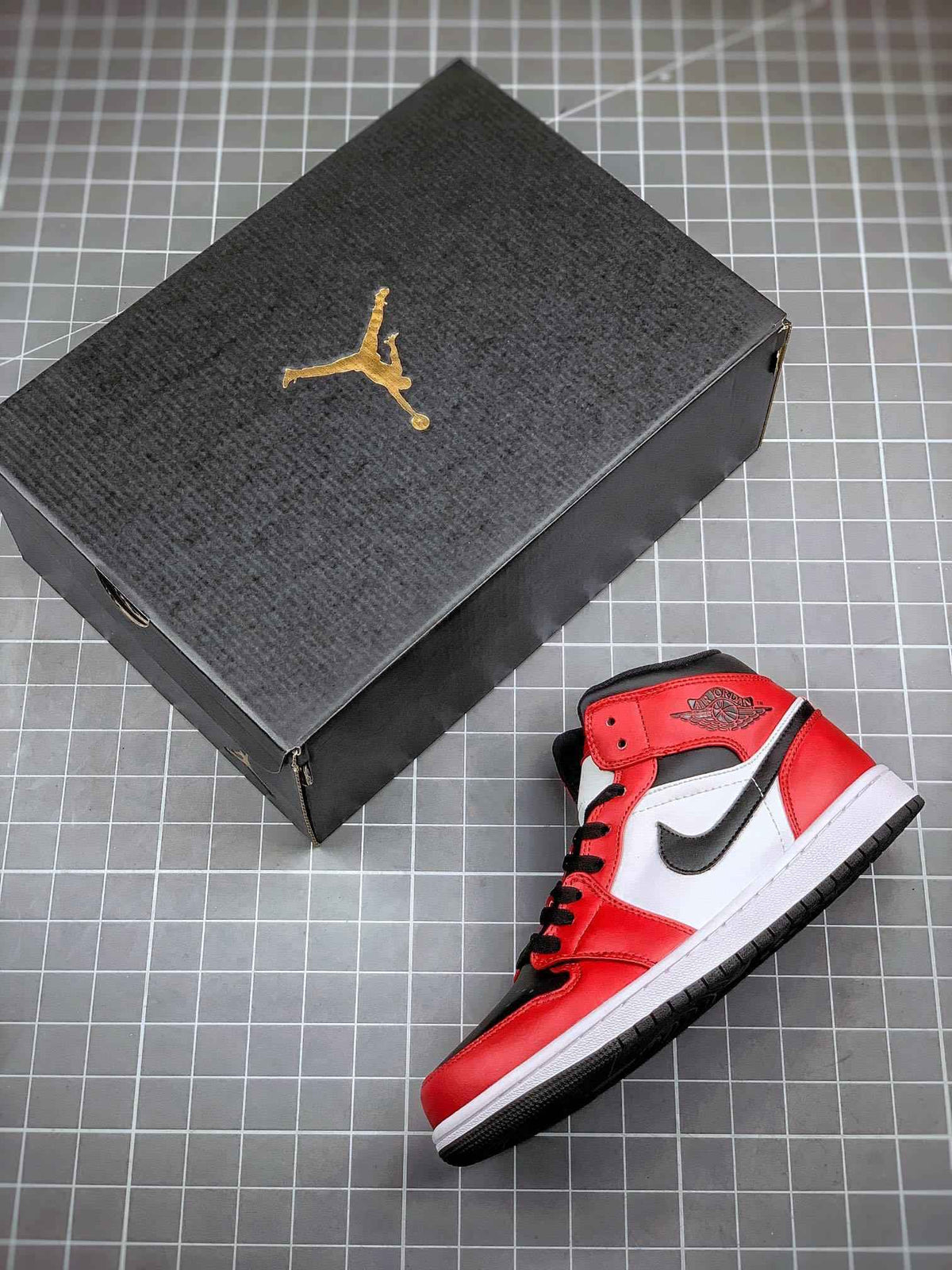 Custom Air Jordan 1 Mid Gym Red Sneakers - Stylish Athletic Footwear in Custom Air Jordan Mid Gym Red SneakerNational