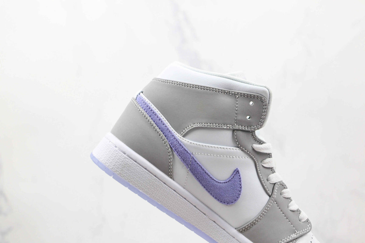 Custom Air Jordan 1 Mid Wolf Grey High Q SneakerNational