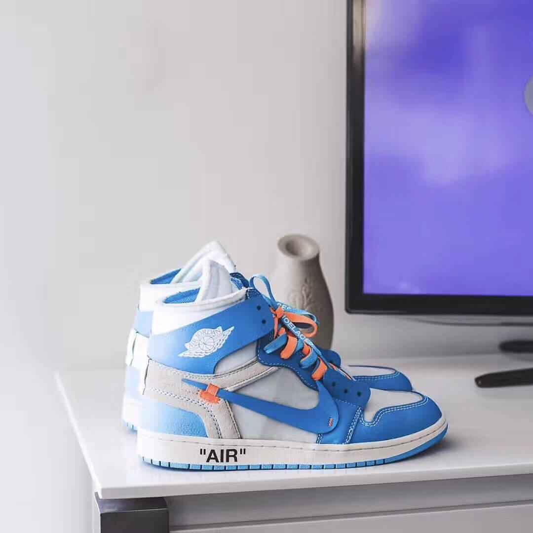 Air Jordan 1 OFF-White Blue Sneakers: Unique Style Awaits You