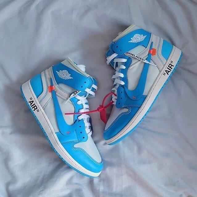 Air Jordan 1 OFF-White Blue Sneakers: Unique Style Awaits You