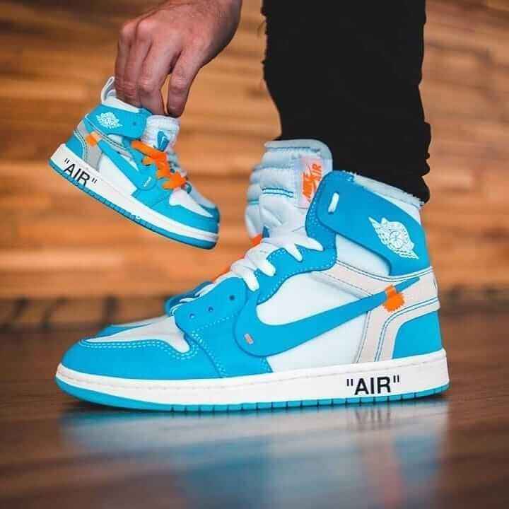 Air Jordan 1 OFF-White Blue Sneakers: Unique Style Awaits You