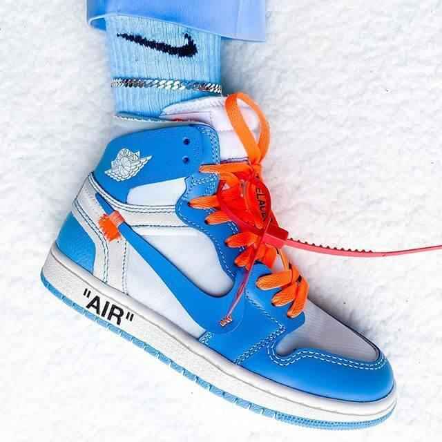 Air Jordan 1 OFF-White Blue Sneakers: Unique Style Awaits You