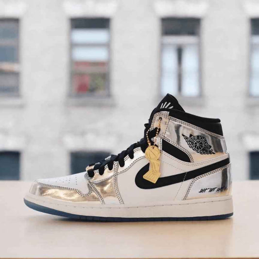 Air Jordan 1 Silver Sneakers - Style Meets Comfort