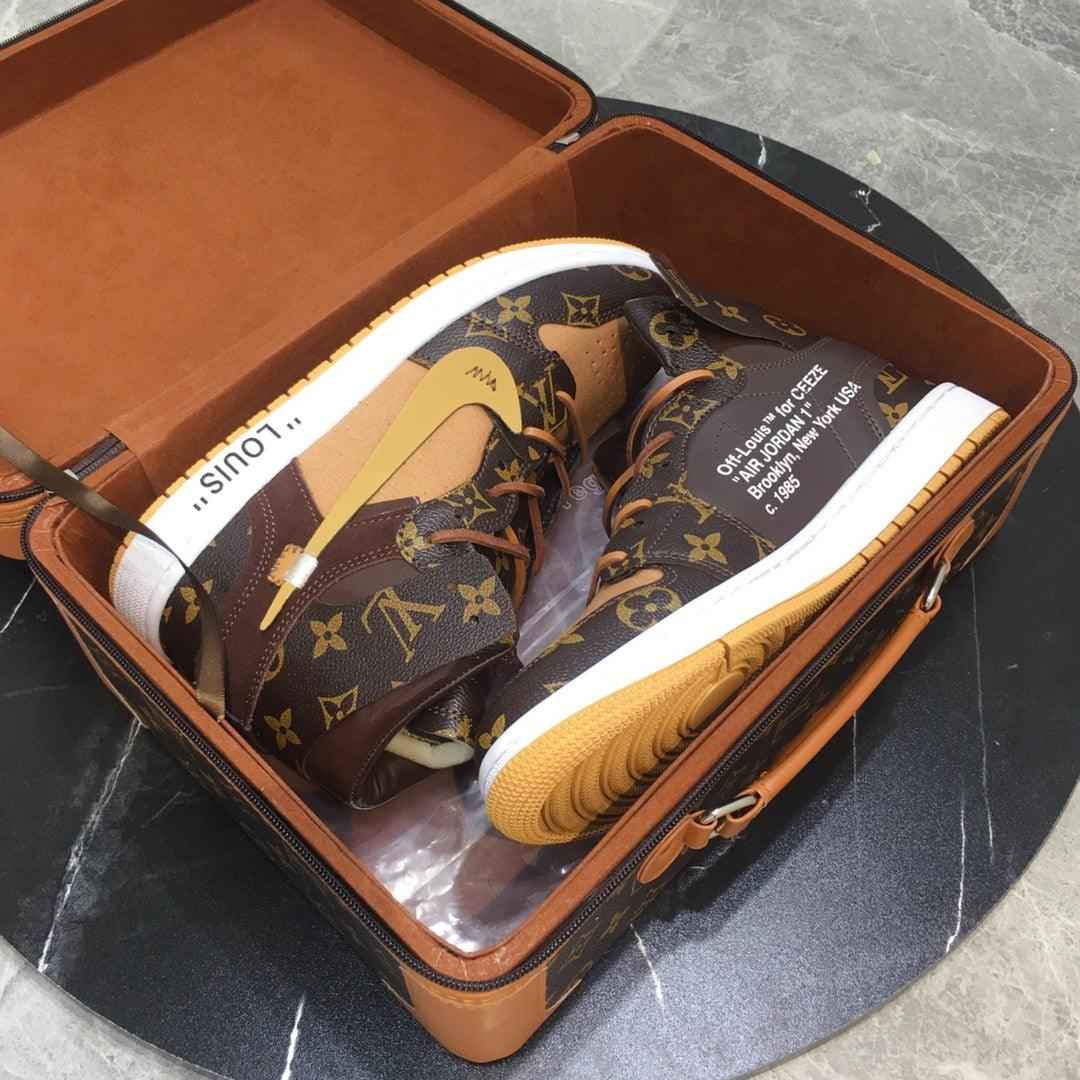 Custom Air Jordan 1 x LV Logo SneakerNational