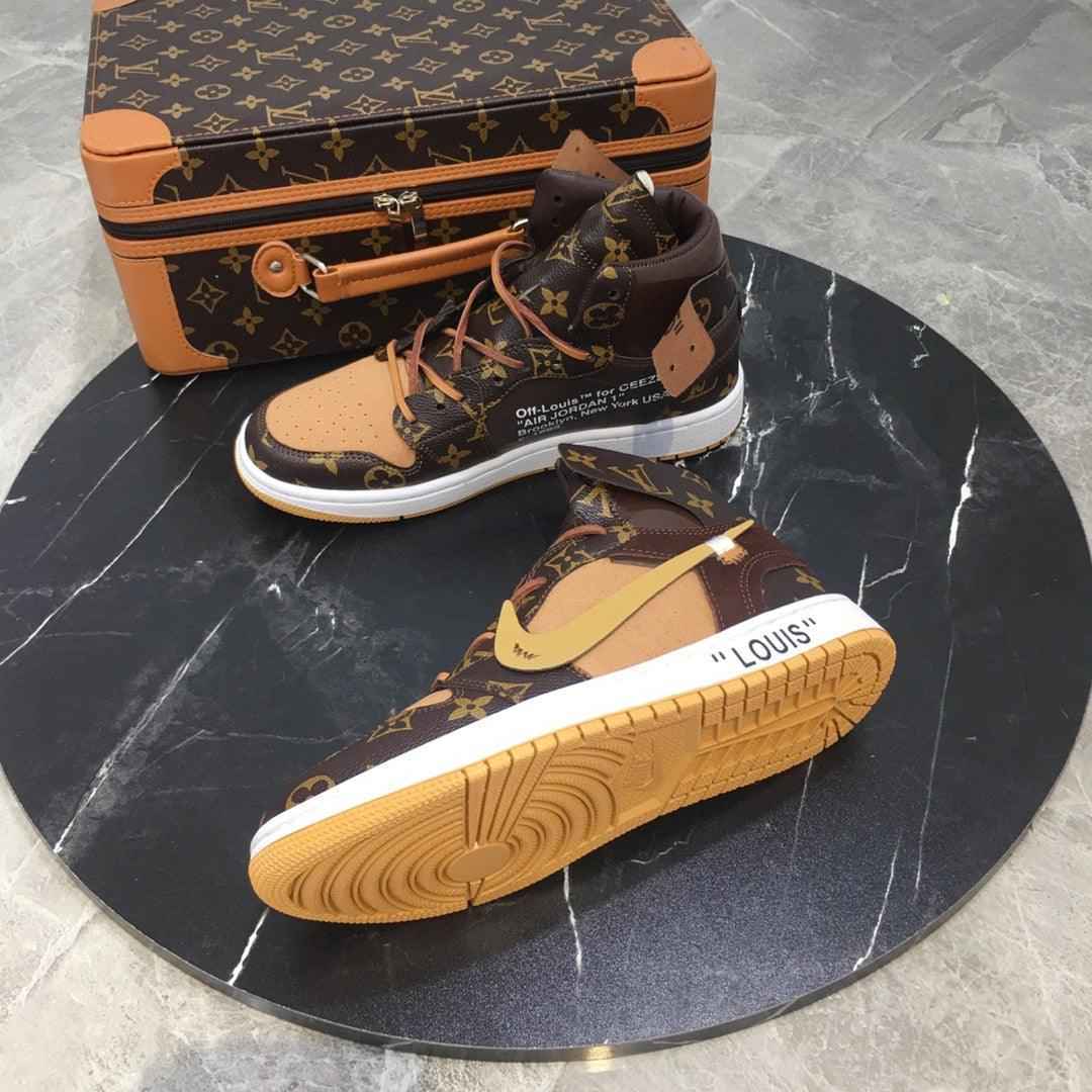 Custom Air Jordan 1 x LV Logo SneakerNational