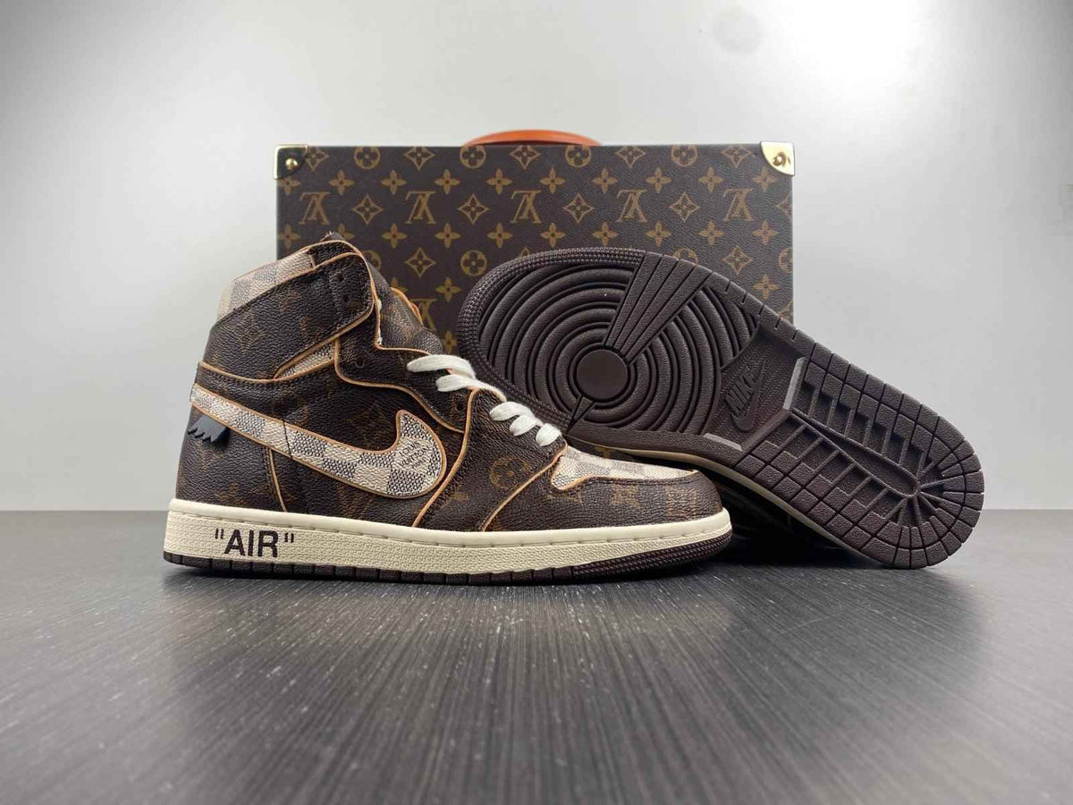 Custom Air Jordan 1 OFF-W Monogram Sneakers for Unique Style SneakerNational