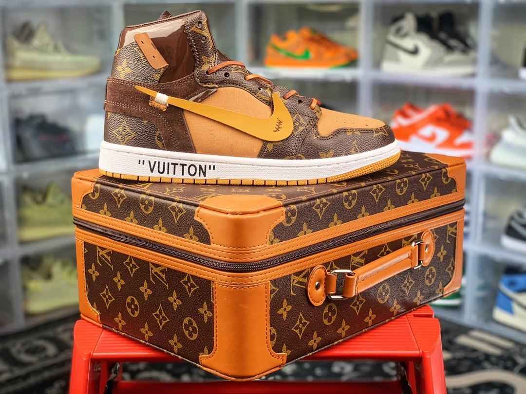 Custom Air Jordan 1 Virgil Abloh x Monogram x OFF WHITE Sneakers