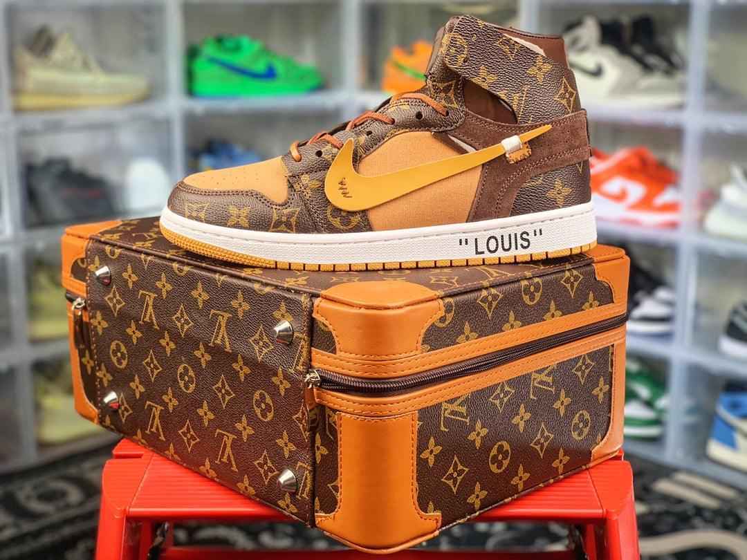 Custom Air Jordan 1 Virgil Abloh x Monogram x OFF WHITE Sneakers