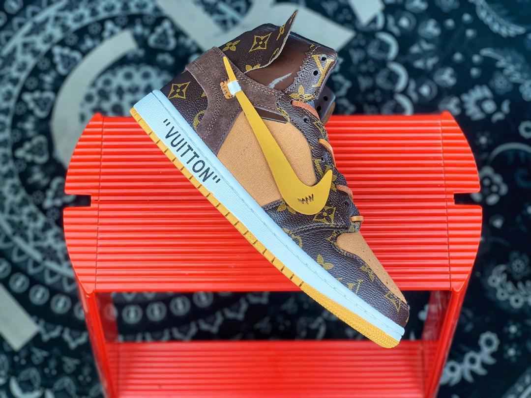 Custom Air Jordan 1 Virgil Abloh x Monogram x OFF WHITE Sneakers