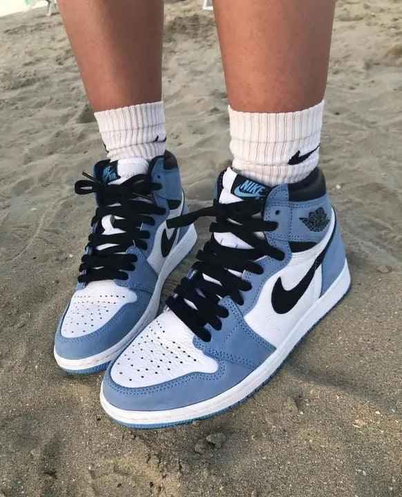 Custom Blue Black White Jordan 1 High Q SneakerNational