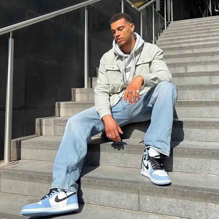 Custom Blue Black White Jordan 1 High Q SneakerNational