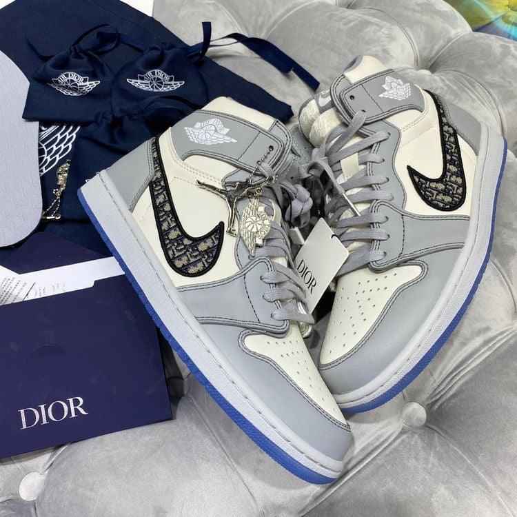 Custom Dior x Air Jordan 1 High OG "Grey"AJ1 High Q SneakerNational