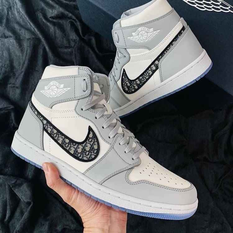 Custom Dior x Air Jordan 1 High OG "Grey"AJ1 High Q SneakerNational