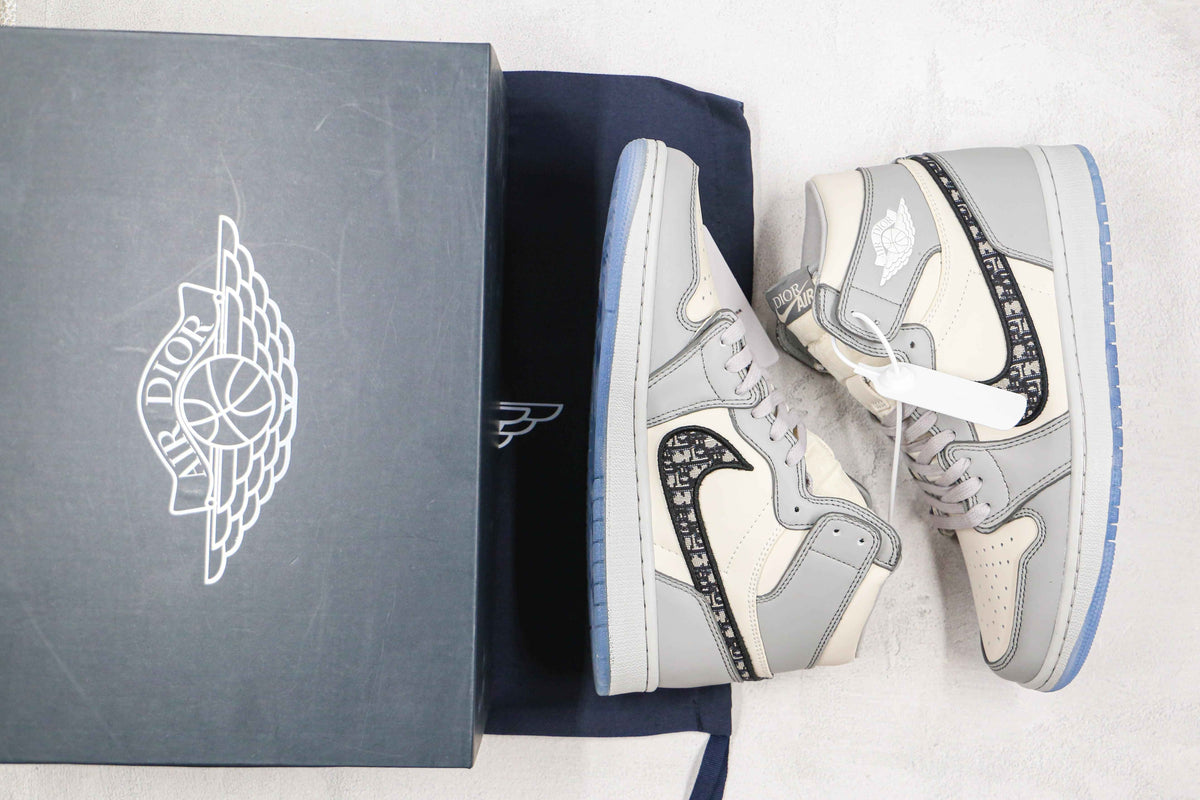 Custom Dior x Air Jordan 1 High OG "Grey"AJ1 High Q SneakerNational