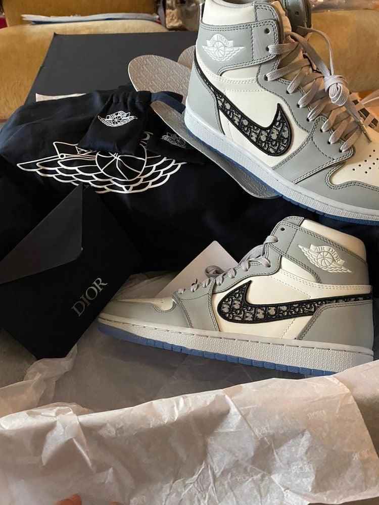 Custom Dior x Air Jordan 1 High OG "Grey"AJ1 High Q SneakerNational