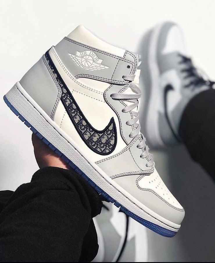 Custom Dior x Air Jordan 1 High OG "Grey"AJ1 High Q SneakerNational