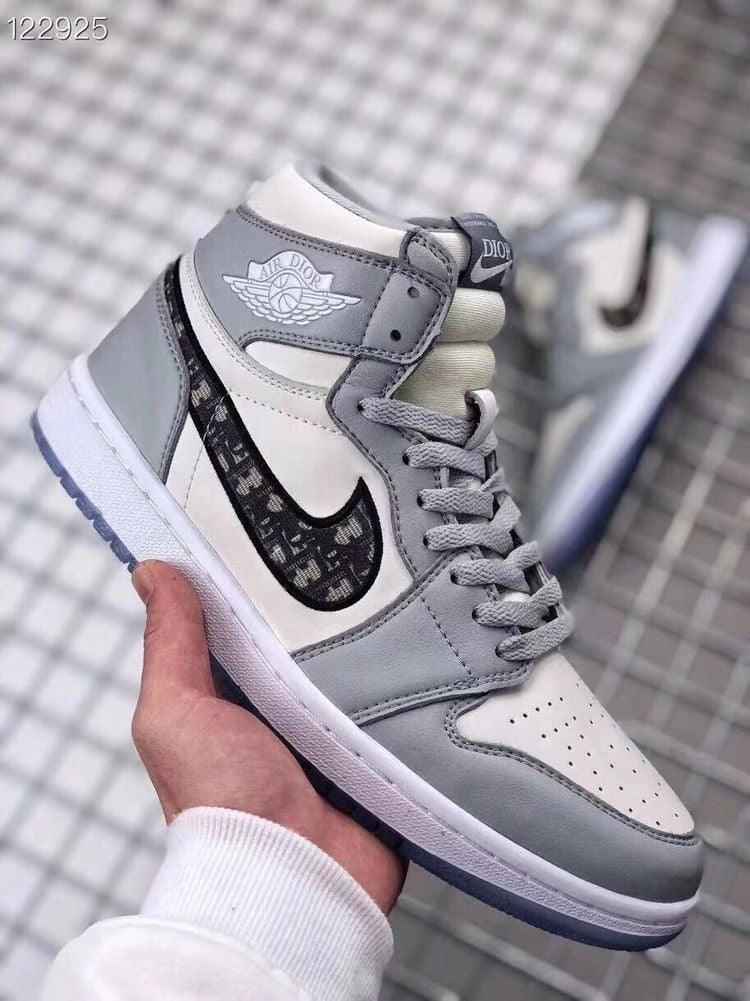 Custom Dior x Air Jordan 1 High OG "Grey"AJ1 High Q SneakerNational