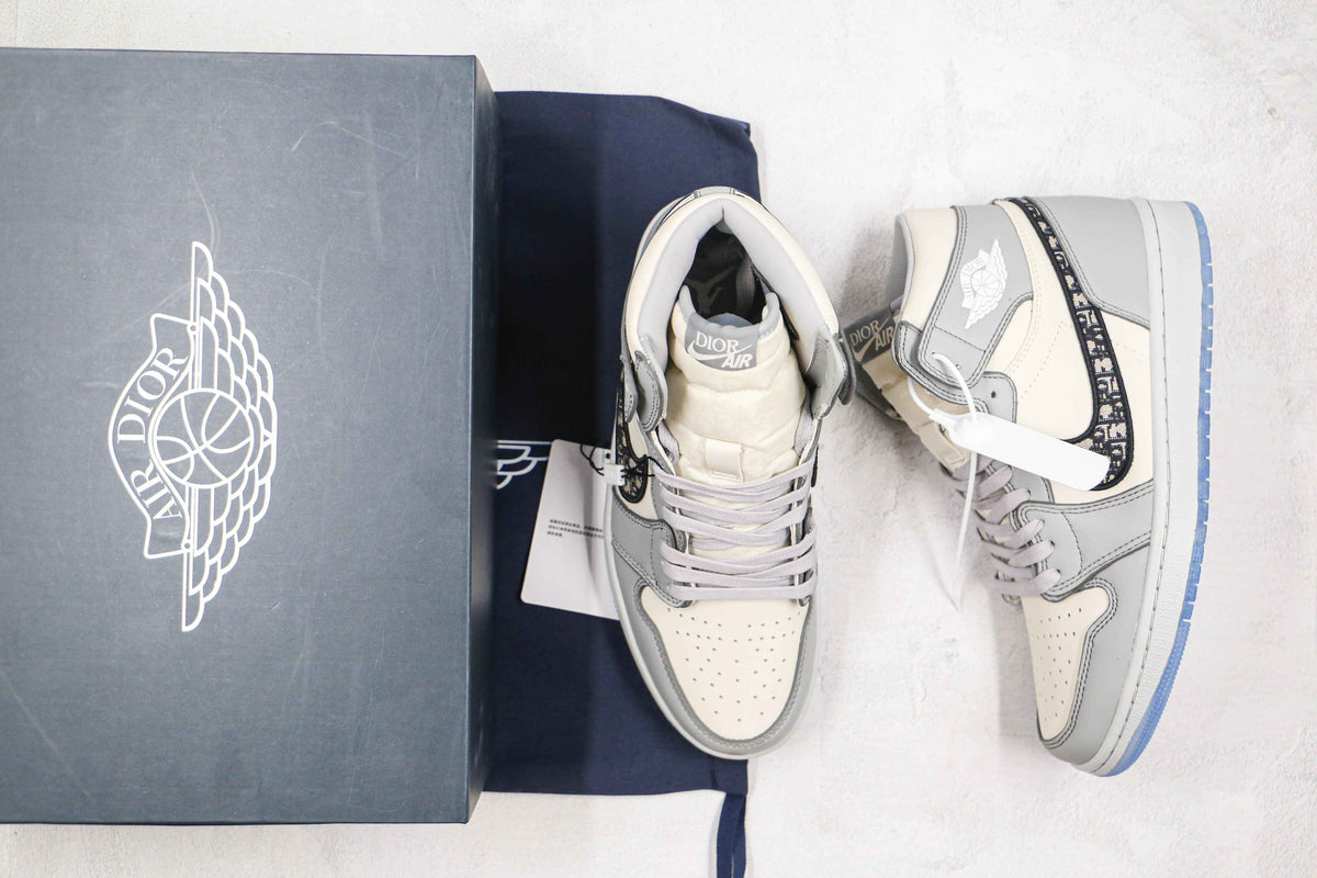 Custom Dior x Air Jordan 1 High OG "Grey"AJ1 High Q SneakerNational