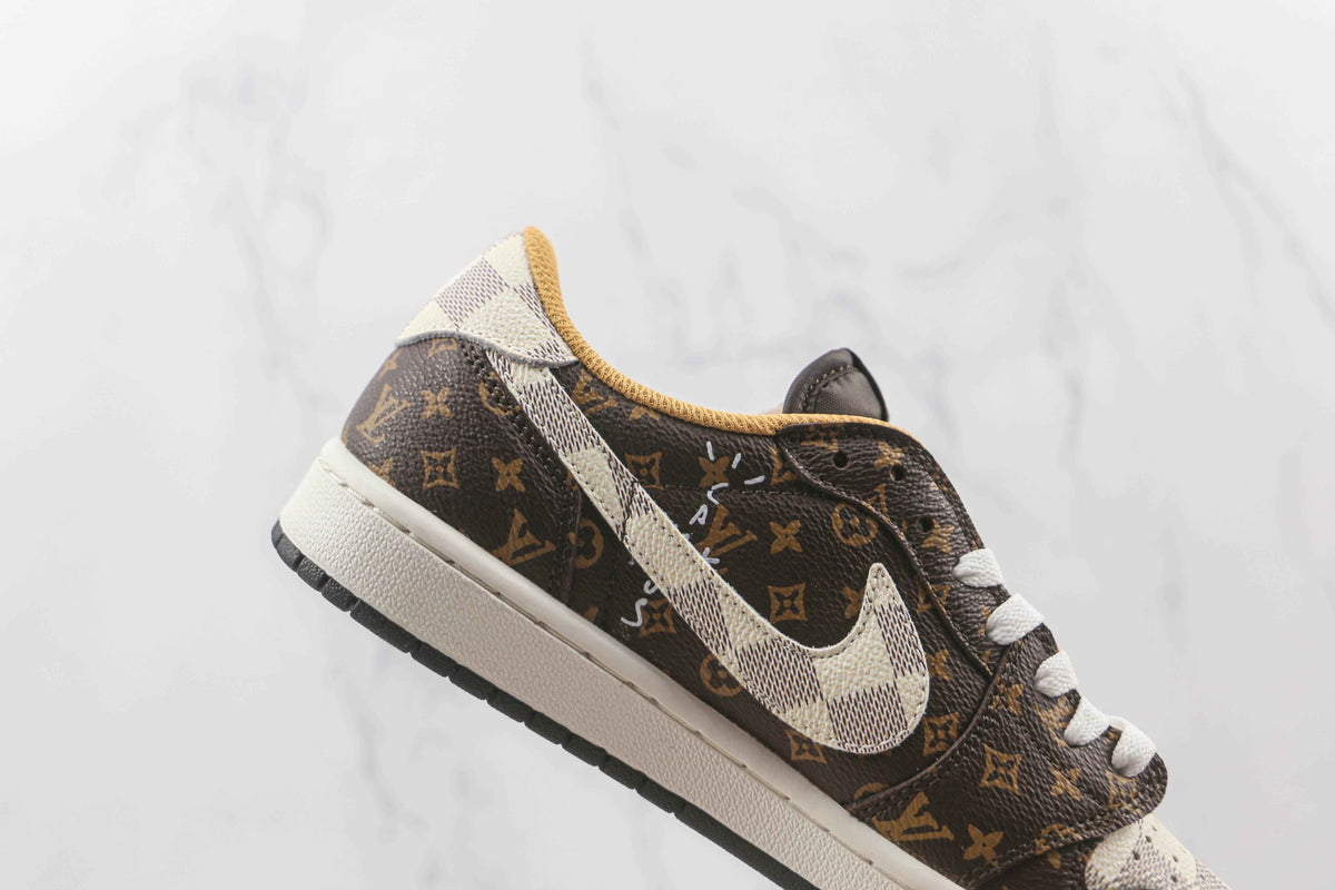Custom Fragment x Travis Scott x Air Jordan 1 Low LV DM7866 216 SneakerNational