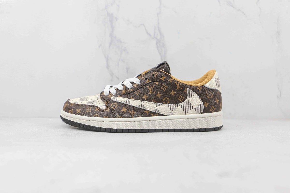 Custom Fragment x Travis Scott x Air Jordan 1 Low LV DM7866 216 SneakerNational
