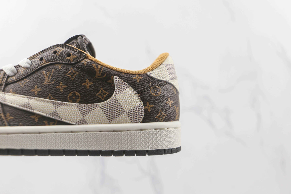 Custom Fragment x Travis Scott x Air Jordan 1 Low LV DM7866 216 SneakerNational