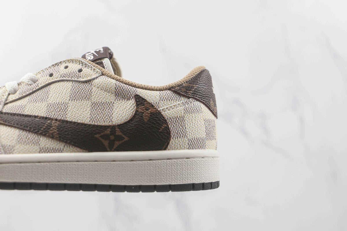 Custom Air Jordan 1 Low Monogram - Fragment x Travis Scott Collaboration SneakerNational
