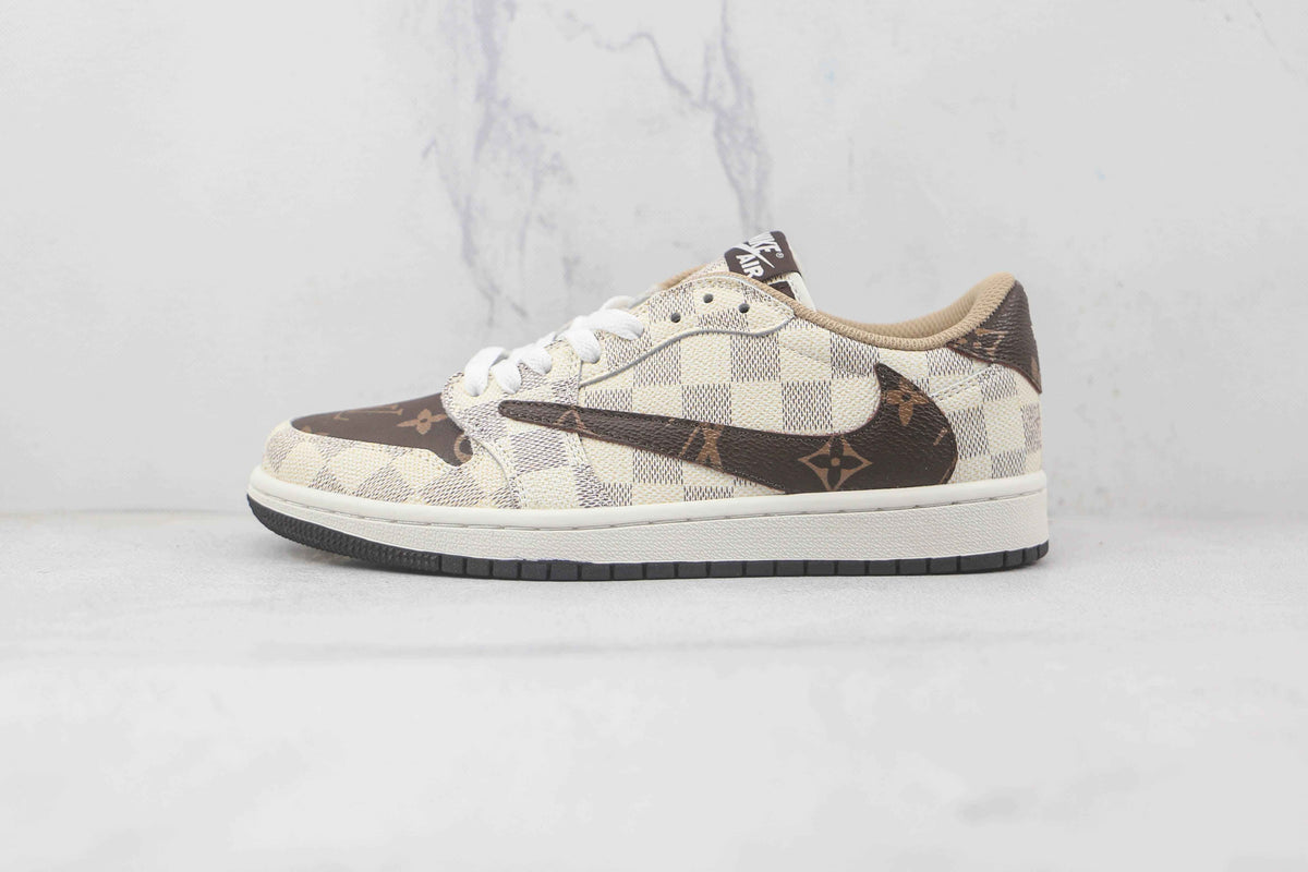Custom Air Jordan 1 Low Monogram - Fragment x Travis Scott Collaboration SneakerNational