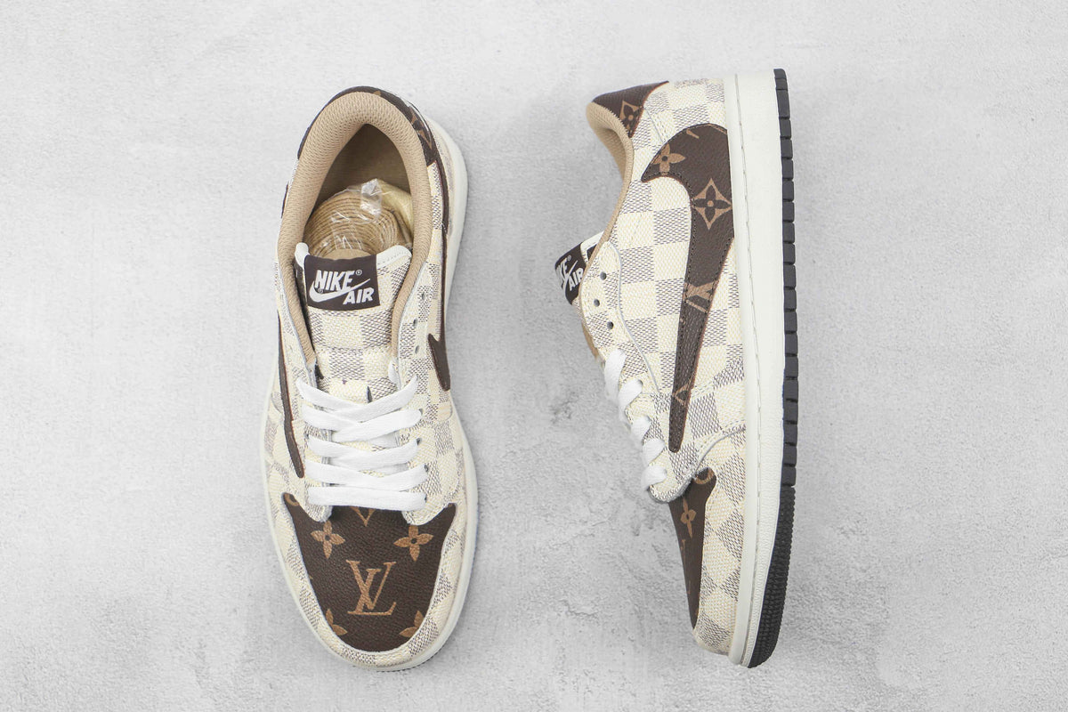 Custom Air Jordan 1 Low Monogram - Fragment x Travis Scott Collaboration SneakerNational