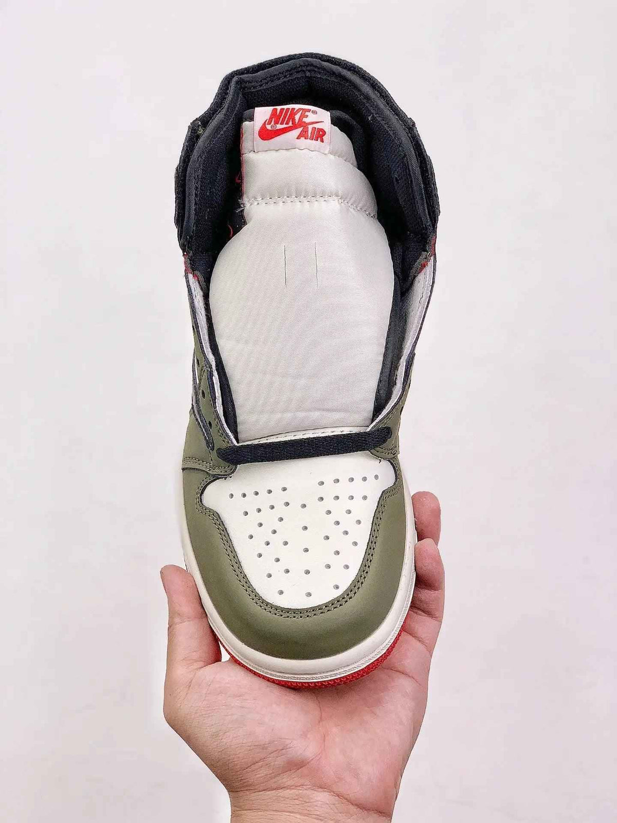 Custom GREEN T-Scott Fragment x Air Jordan 1 High Q Sneakers - Cactus Jack Style with Custom Box SneakerNational
