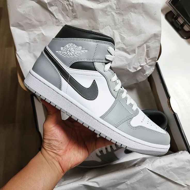 Custom Jordan 1 Mid Light Smoke Grey High Q SneakerNational