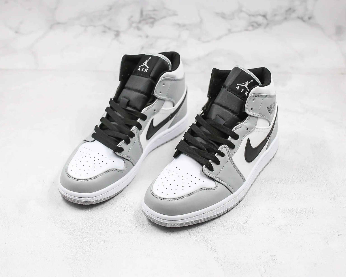 Custom Jordan 1 Light Smoke Grey Mid High Q Sneakers SneakerNational