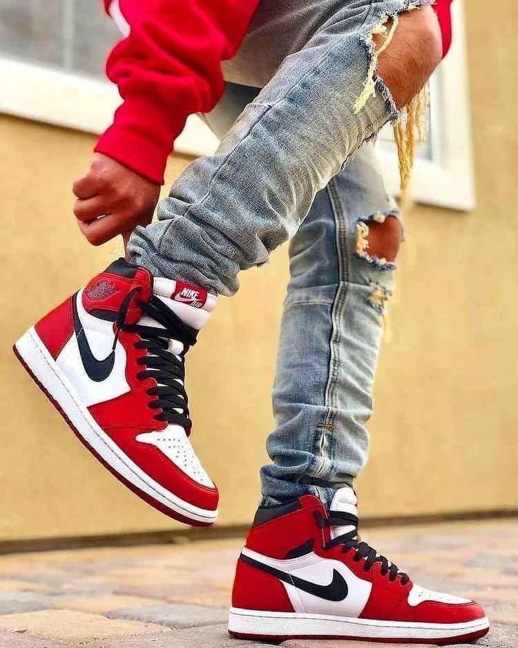 Custom RED Black White Jordan 1 CHICAGO High Q SneakerNational