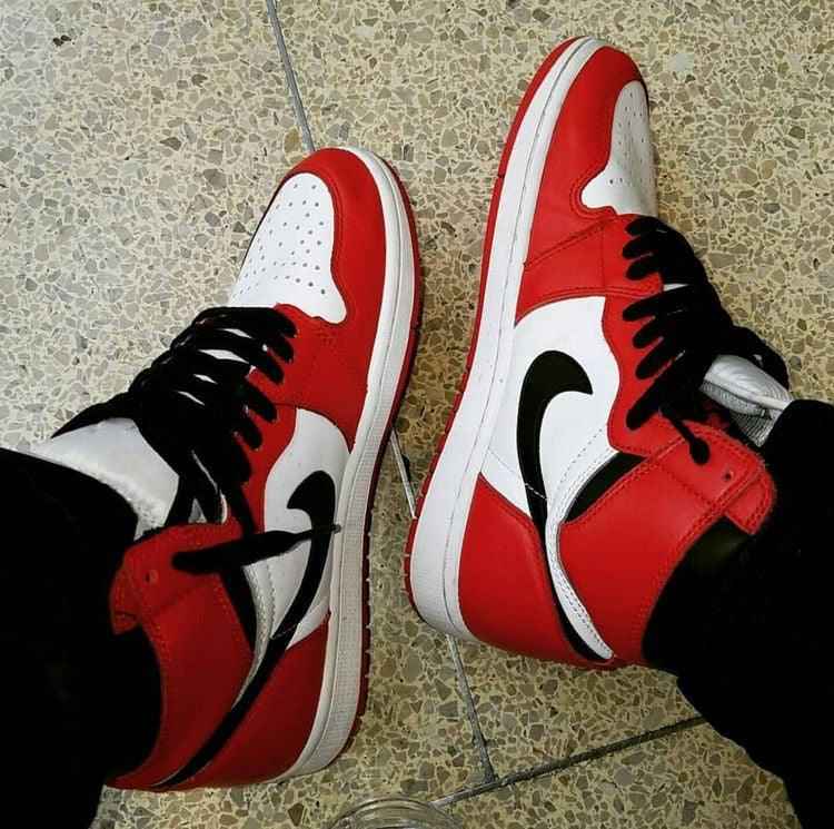 Custom RED Black White Jordan 1 CHICAGO Sneakerhypes SneakerNational