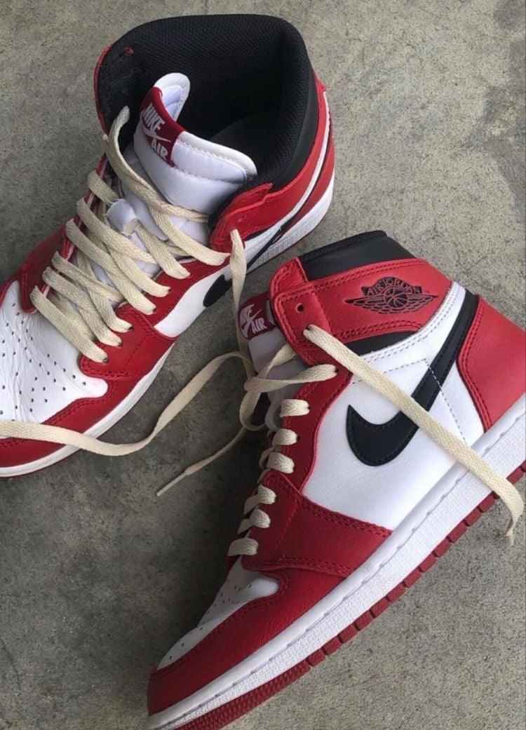 Custom RED Black White Jordan 1 CHICAGO Sneakerhypes SneakerNational