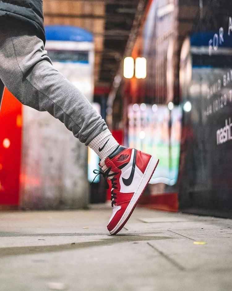 Custom RED Black White Jordan 1 CHICAGO Sneakerhypes SneakerNational