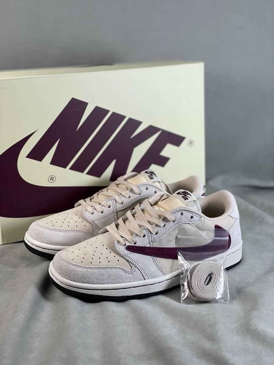 Travis Scott Edition Heritage Low - Limited Suede Beige & Deep Bordeaux