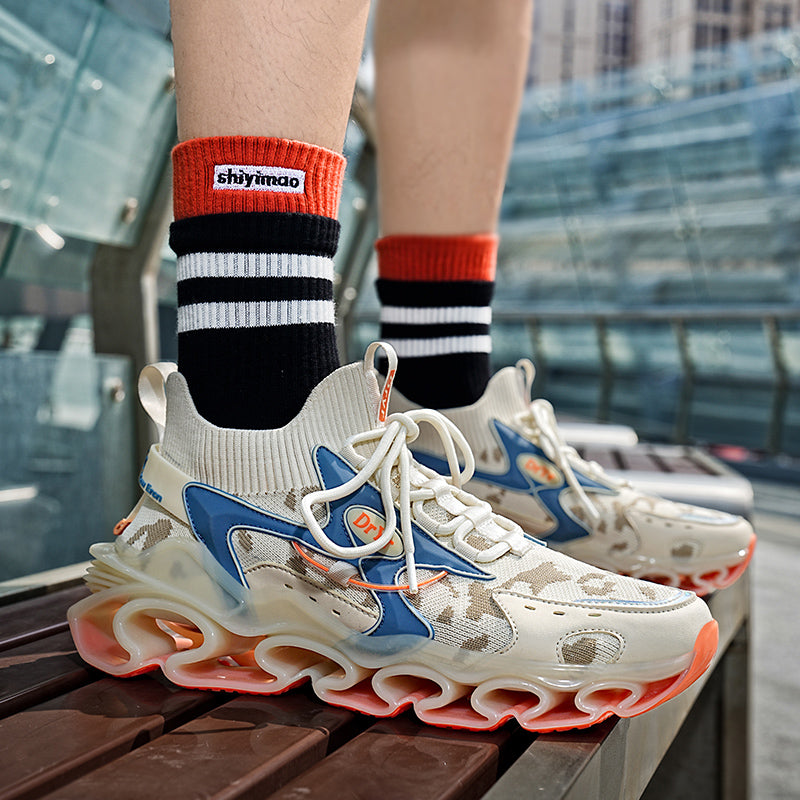 Side profile of Myth Power T84 sneakers showing the 6.5cm chunky tectonic sole
