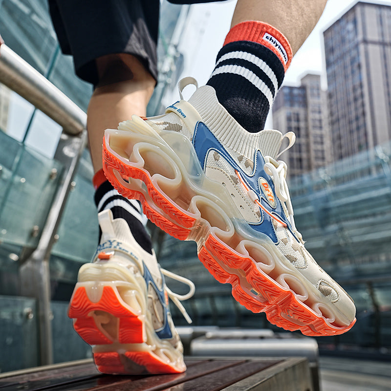 Side profile of Myth Power T84 sneakers showing the 6.5cm chunky tectonic sole