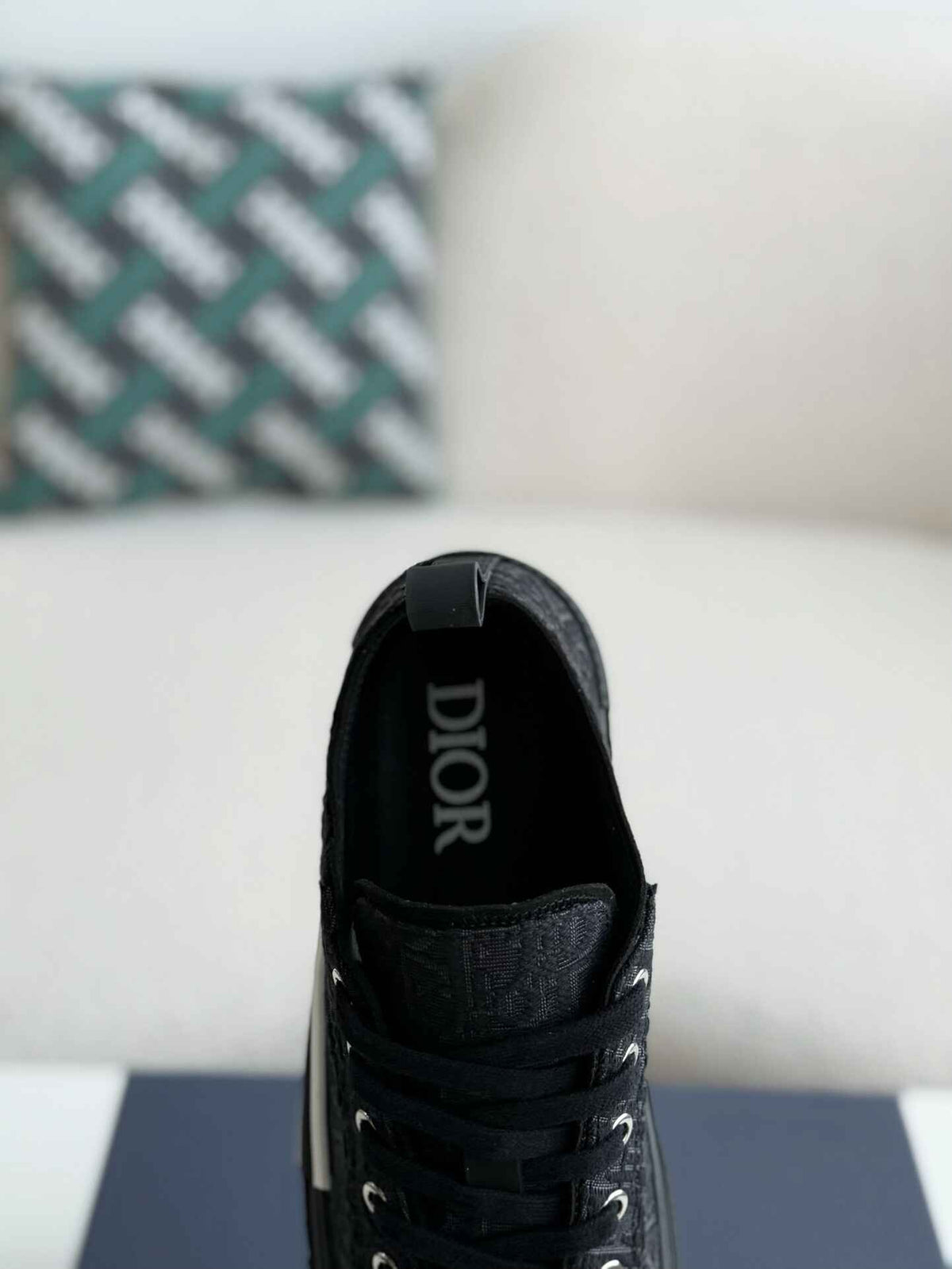 Dior B23 Low-Top Sneaker in Black Dior Oblique Jacquard (Black Sole Version) CUSTOM