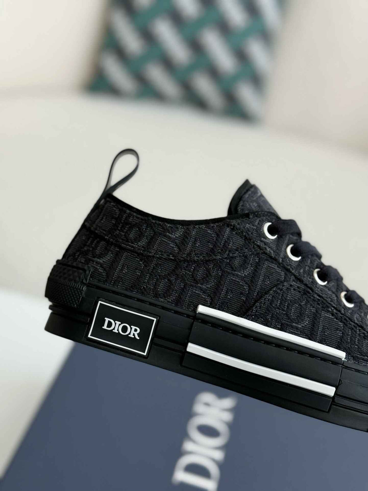 Dior B23 Low-Top Sneaker in Black Dior Oblique Jacquard (Black Sole Version) CUSTOM
