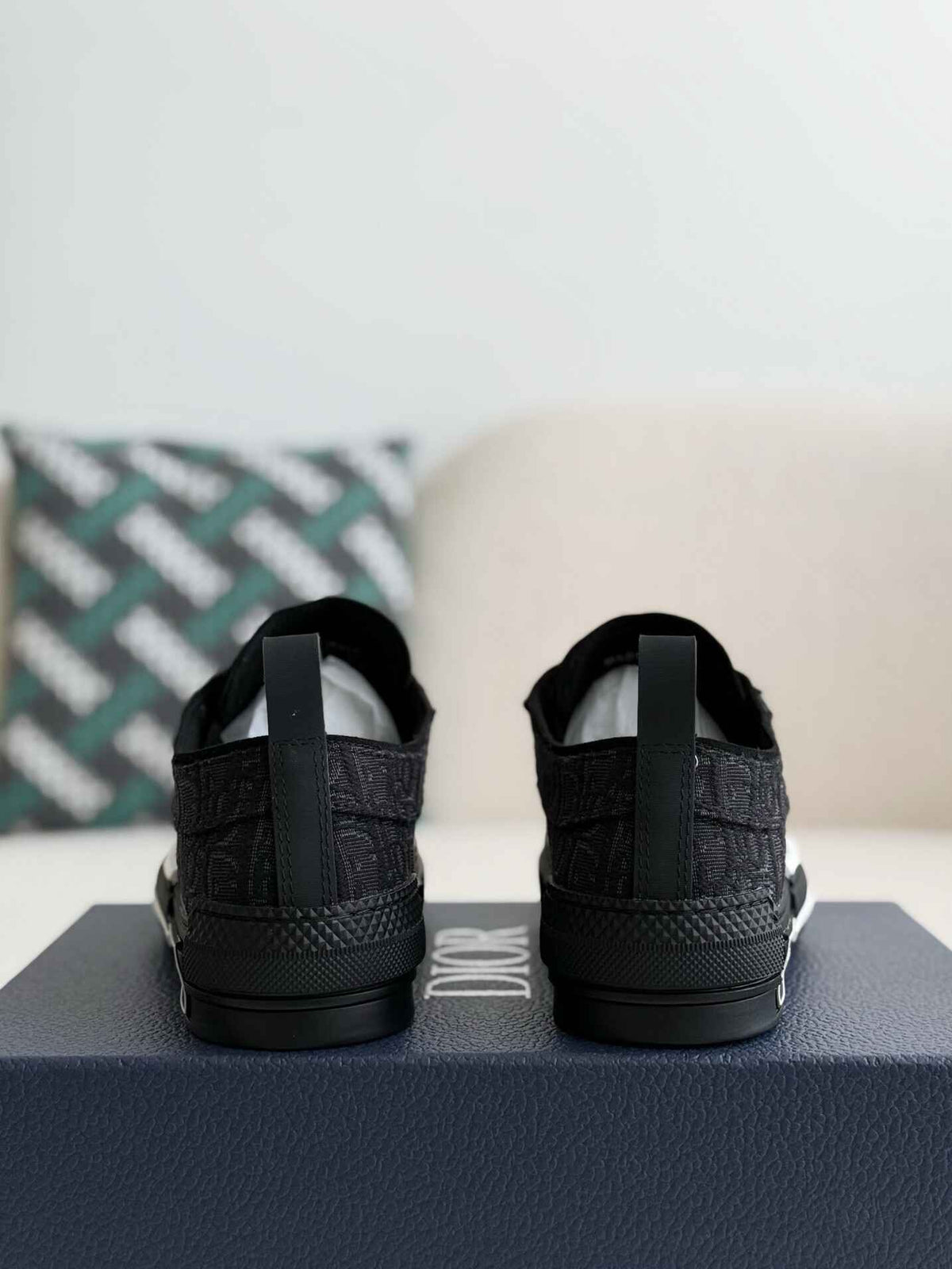 Dior B23 Low-Top Sneaker in Black Dior Oblique Jacquard (Black Sole Version) CUSTOM