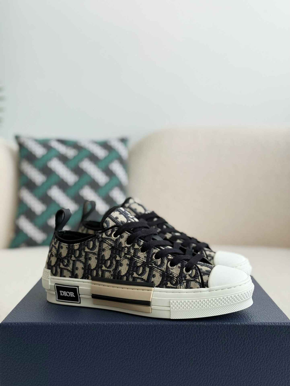 Dior B23 Low-Top Sneaker in Black Dior Oblique Jacquard CUSTOM