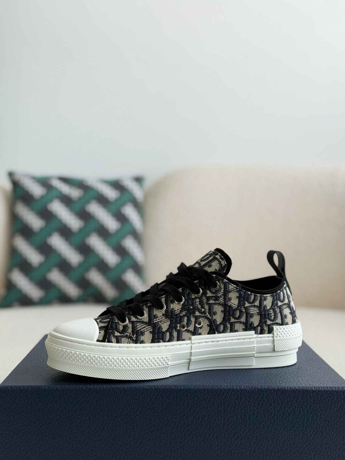 Dior B23 Low-Top Sneaker in Black Dior Oblique Jacquard CUSTOM