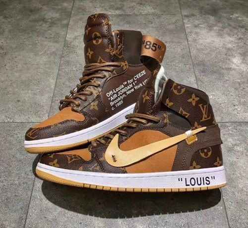 Custom Air Jordan 1 Monogram High Q  With Original Box SneakerNational