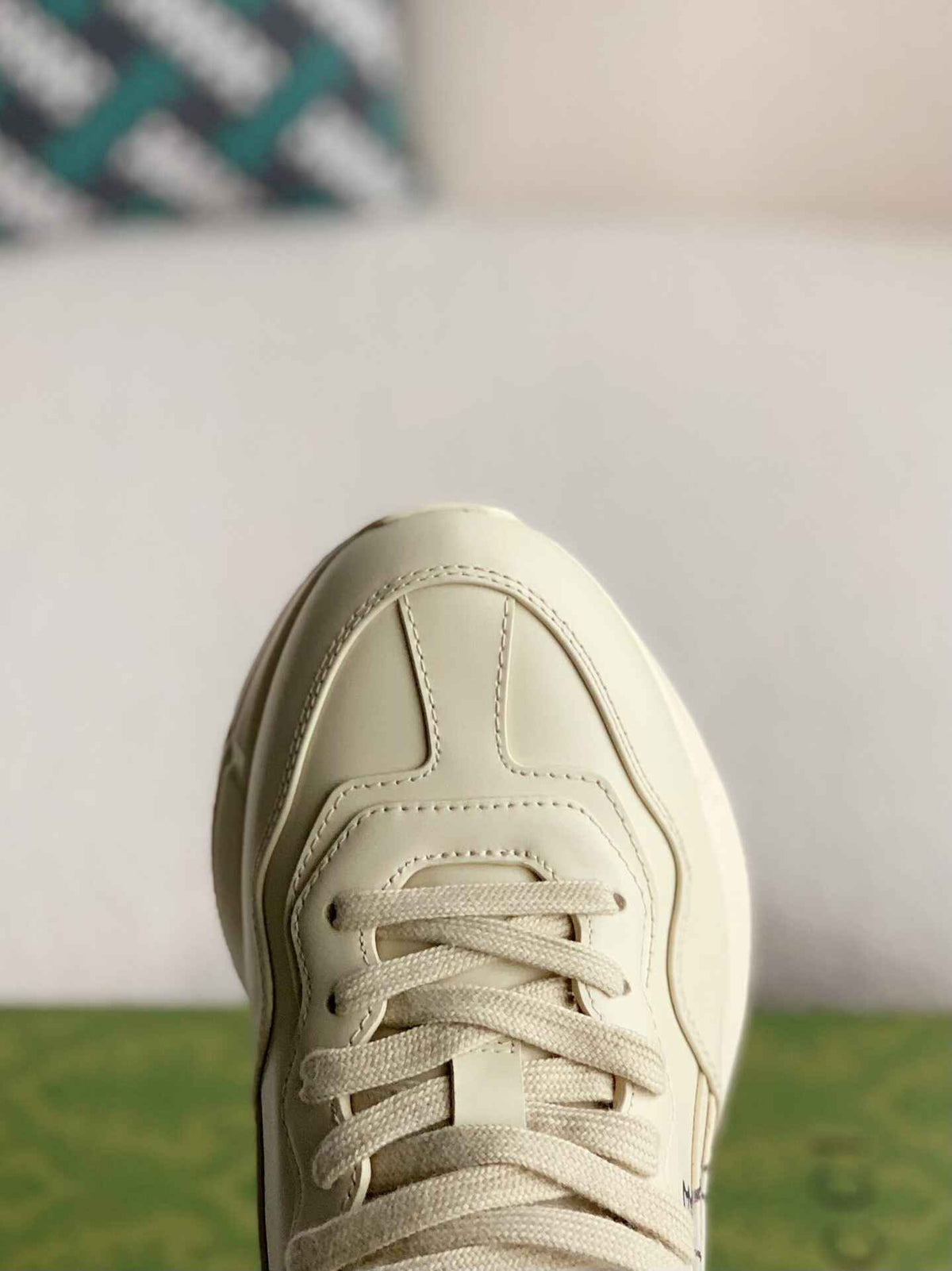 Gucci Rhyton Sneaker – Ivory Leather with Baby Dragon Print CUSTOM