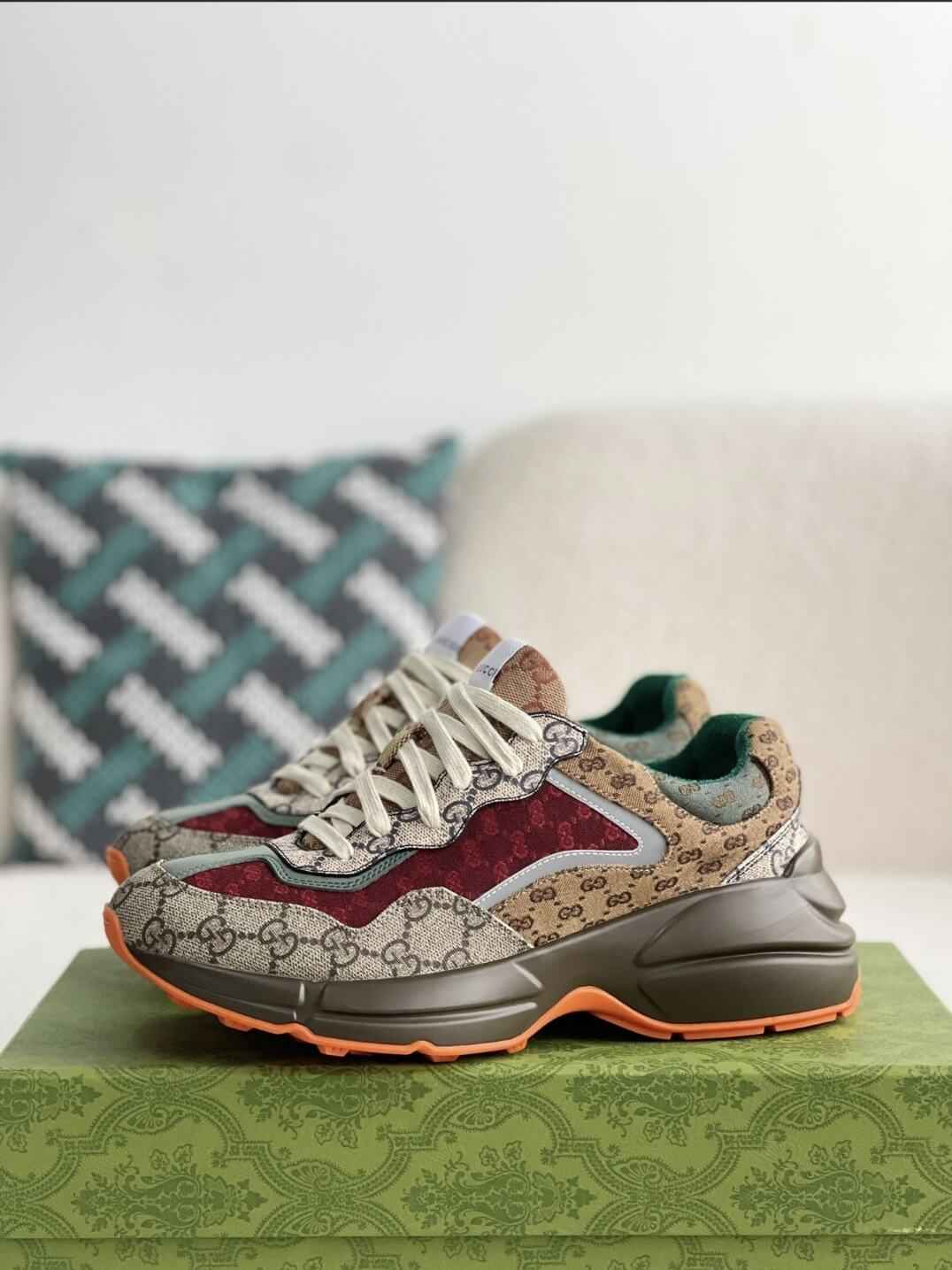 Gucci Rhyton Sneaker – Multicolor GG Supreme Canvas & Bordeaux