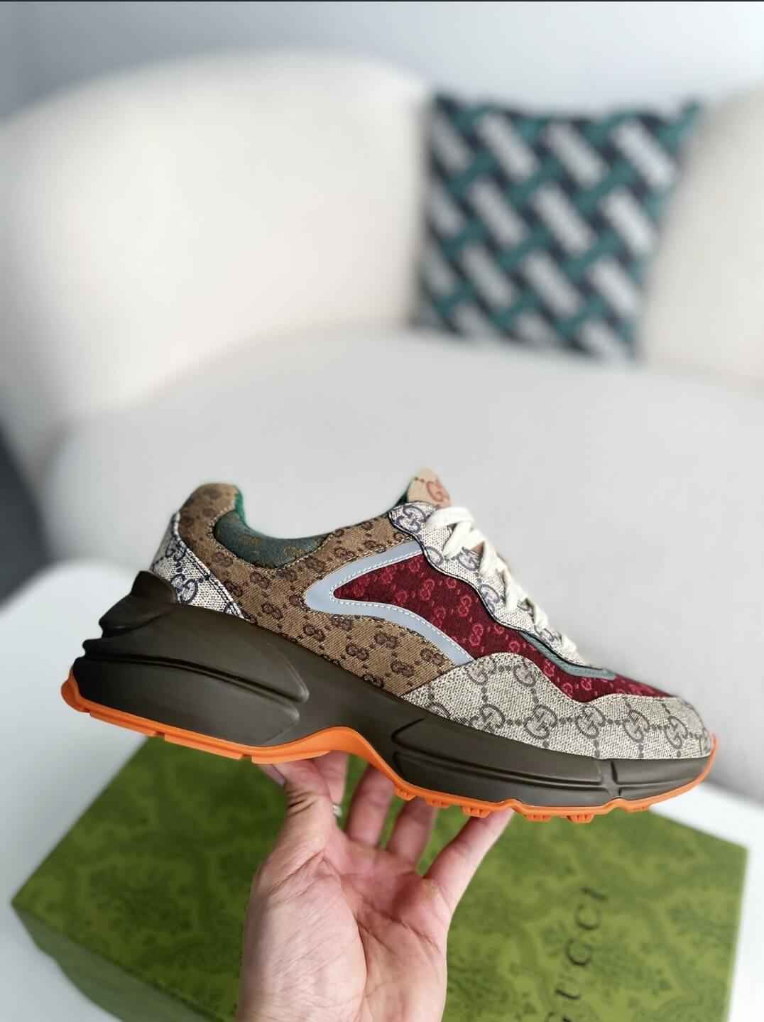 Gucci Rhyton Sneaker – Multicolor GG Supreme Canvas & Bordeaux