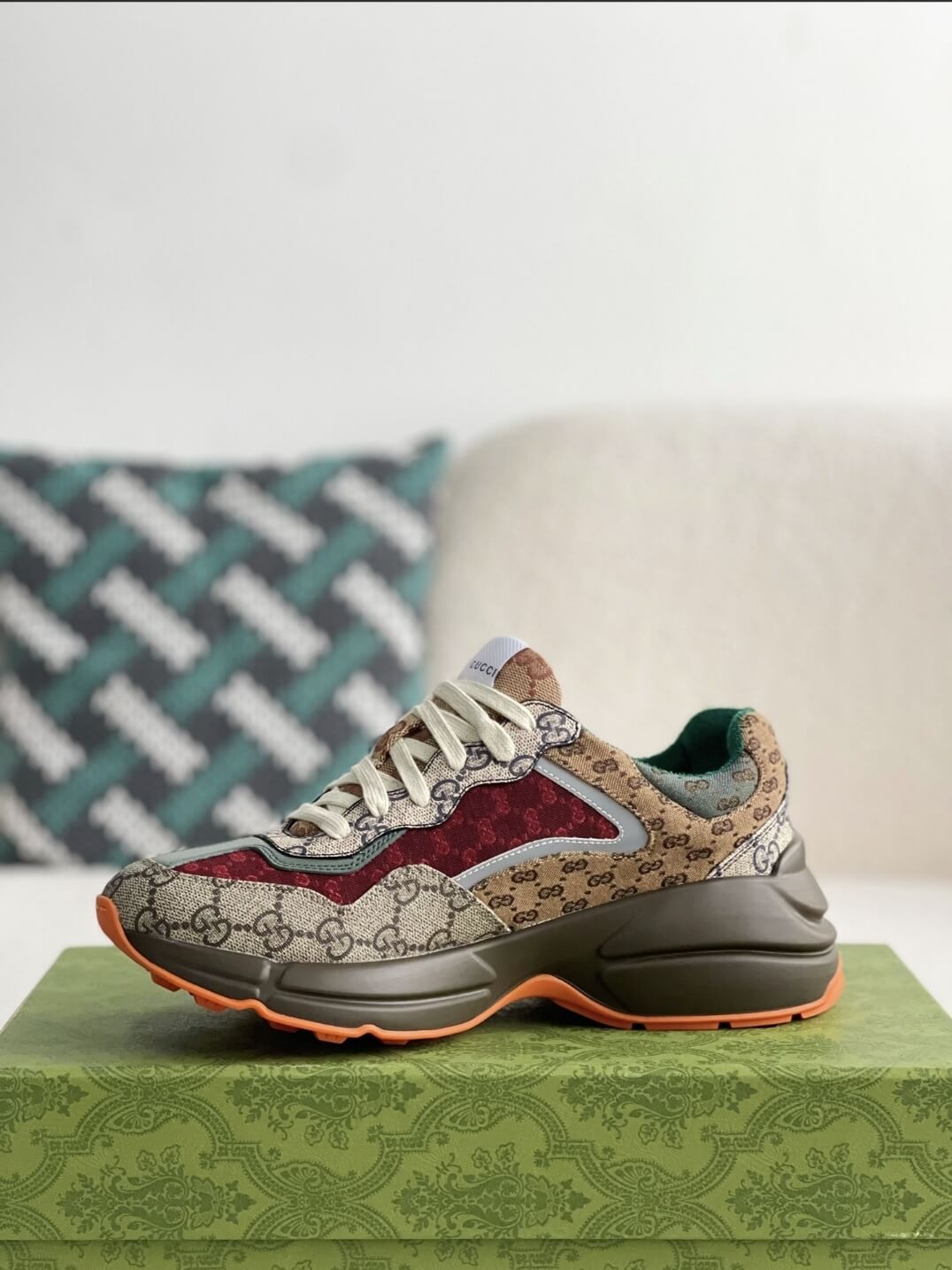 Gucci Rhyton Sneaker – Multicolor GG Supreme Canvas & Bordeaux CUSTOM