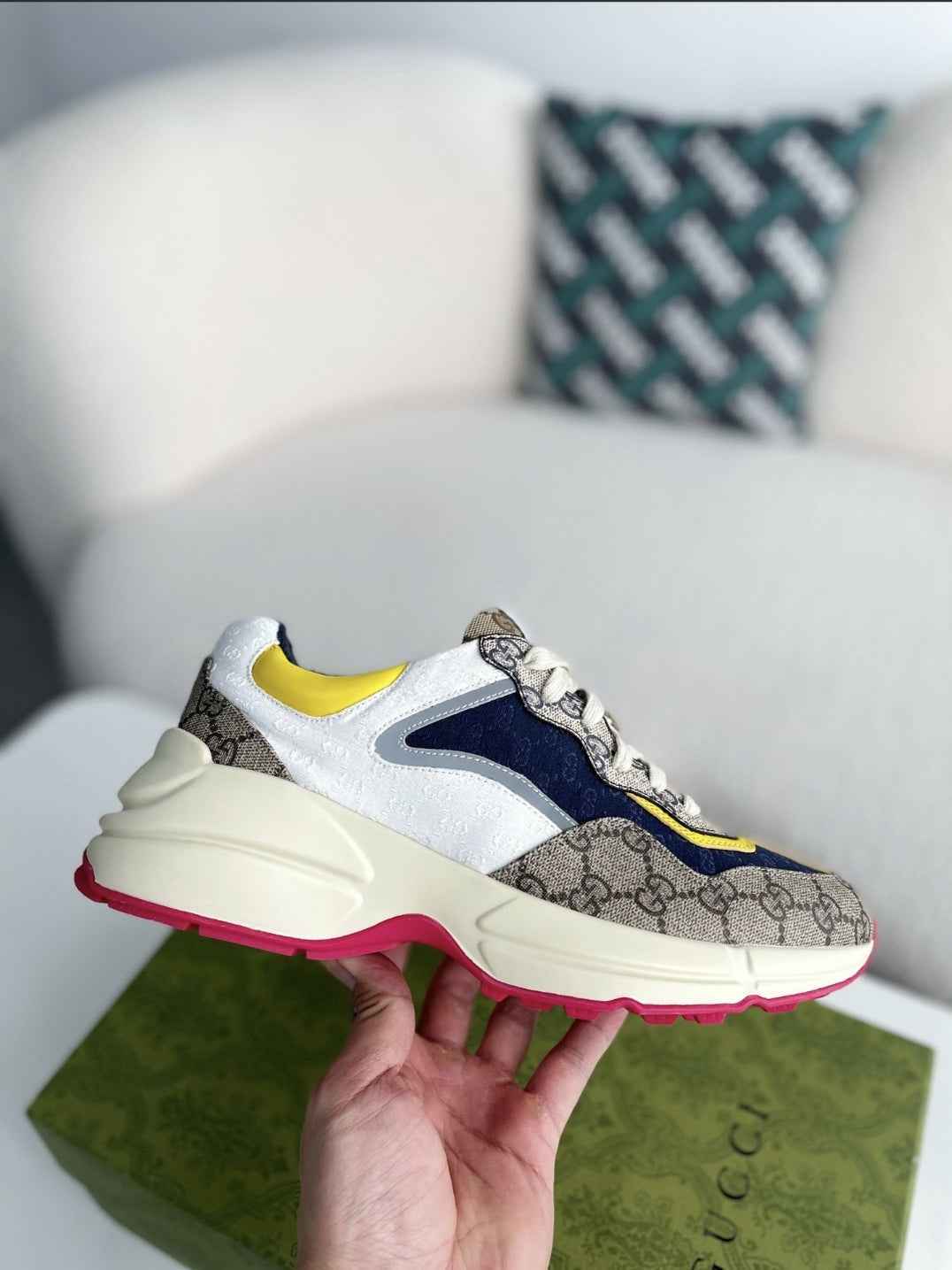 Gucci Rhyton Sneaker – Multicolor GG Supreme & White Mini GG Canvas
