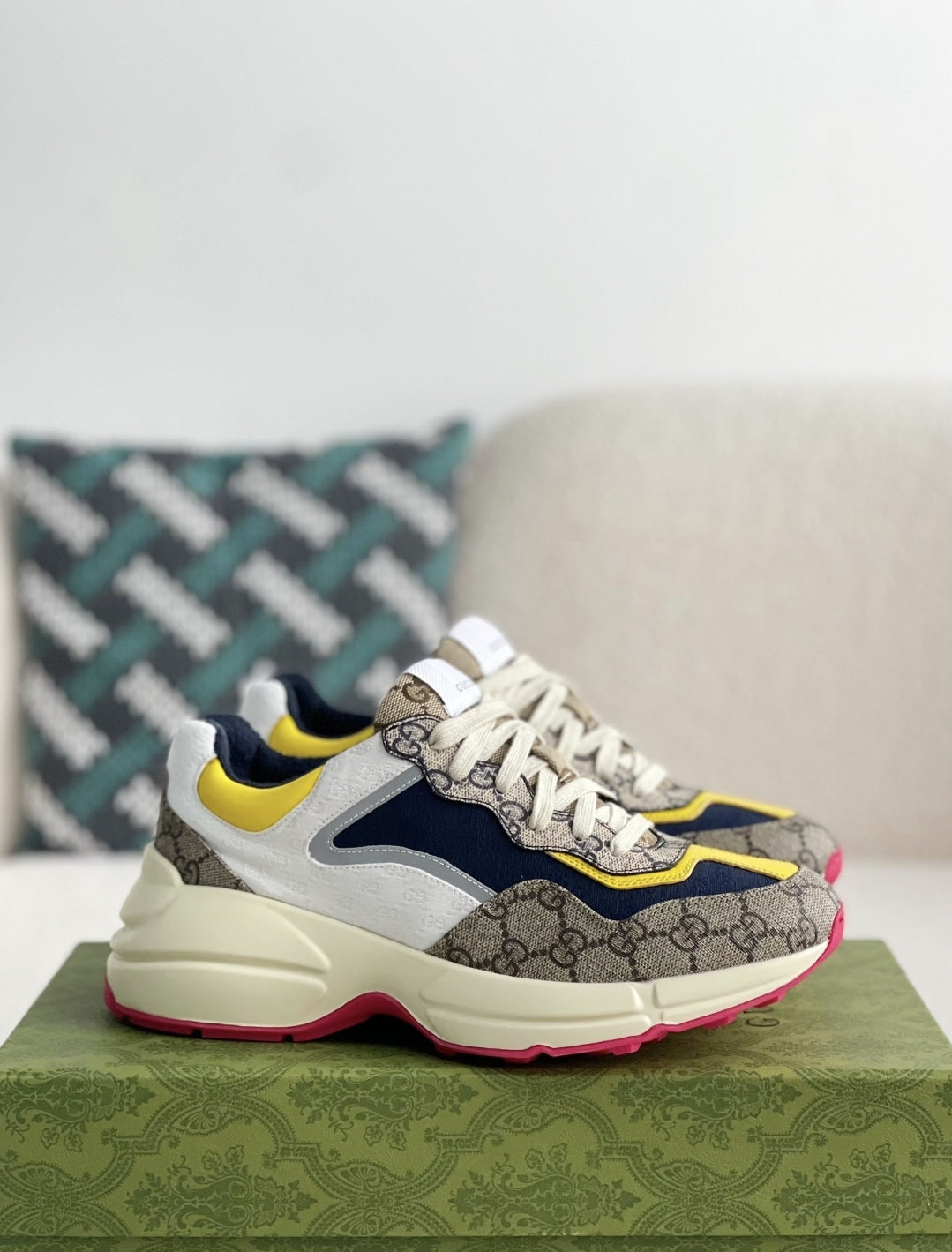 Gucci Rhyton Sneaker – Multicolor GG Supreme & White Mini GG Canvas CUSTOM